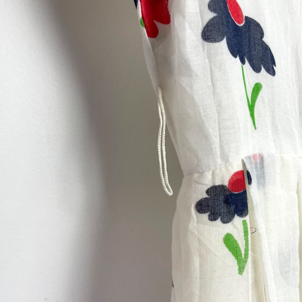 Vintage 70s Floral Maxi Dress Medium Sheer Retro Boho Romantic Statement - Picture 9 of 13